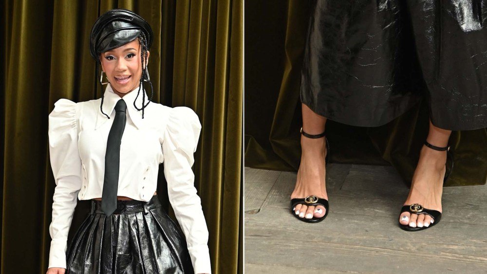 Saweetie Extends Her Black-Heel Streak in Kurt Geiger Chelsea Sandals at London Fashion Week