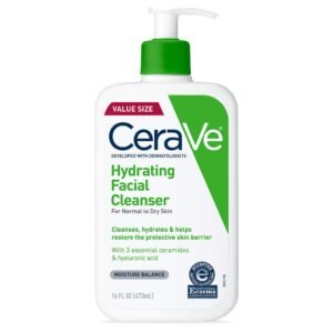CeraVe Hydrating Facial Cleanser for Dry Skin with Ceramides & Hyaluronic Acid