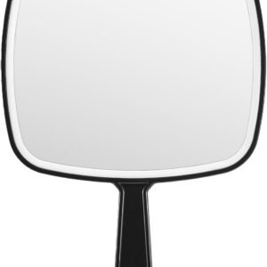 Extra Large Handheld Salon Mirror with Handle – 12.4″x9″ (Black)