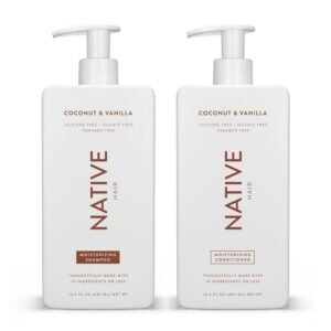 Coconut & Vanilla Shampoo & Conditioner – Sulfate-Free, 2-Pack