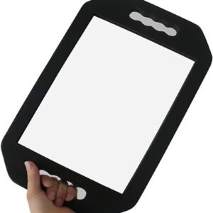 Handheld Barber Mirror – Large Double Handle Foam Square Black