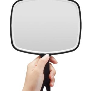 OMIRO 6.6″ x 9.2″ Handheld Black Mirror with Handle