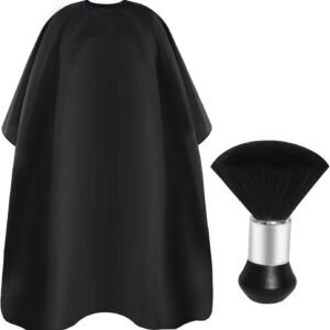 Adjustable Haircut Cape with Neck Duster Brush – Unisex Salon Cape