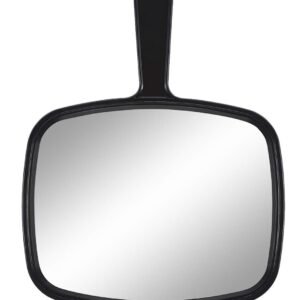 PROTECLE Handheld Salon Mirror – 10.3″ x 7.4″, Square Black