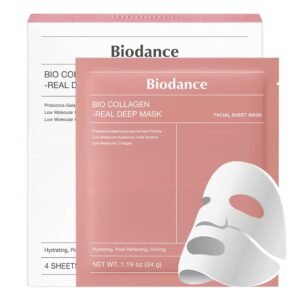 BioDance Bio-Collagen Hydrogel Mask | Hydrating Overnight Treatment, Pore Minimizer | 4×1.19oz