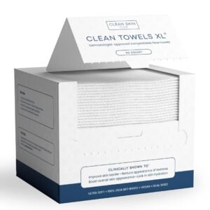 Clean Skin Club XL Biobased Face Towels – 50 Ultra Soft Wipes