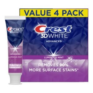 Crest 3D White Luminous Mint Whitening Toothpaste, 4-Pack