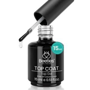 Beetles No Wipe Gel Top Coat – Clear Shine Finish, 15ml