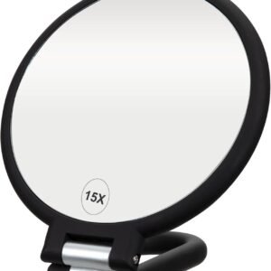 ForPro Premium 1X/15X Folding Handheld Magnifying Mirror – Black