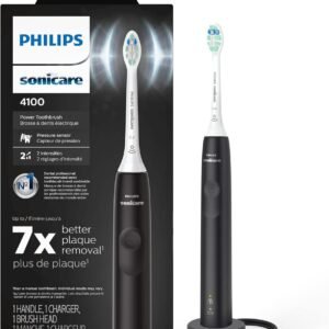 Philips Sonicare 4100 Electric Toothbrush | Pressure Sensor, 14-Day Battery, Black