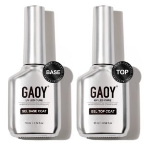GAOY 16ml Gel Top & Base Coat Set – No Wipe UV Nail Polish