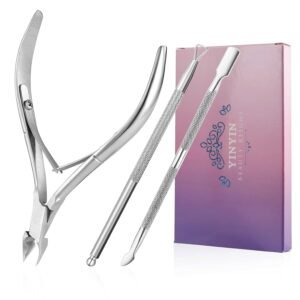 YINYIN Stainless Steel Nippers & Cuticle Remover Set for Nails