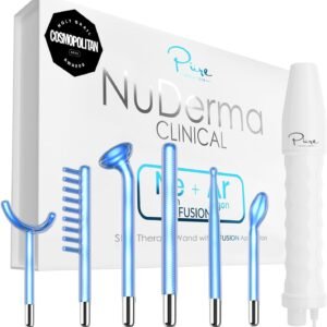 NuDerma Clinical Portable Skin Therapy Wand with 6 Fusion Wands