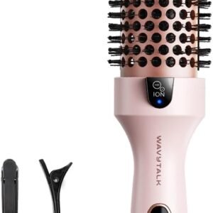 Wavytalk 1.5″ Thermal Blowout Brush – Tourmaline, Dual Voltage, Pink
