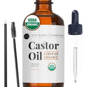 Organic Castor Oil for Hair, Lashes & Face – 100% Pure, 2oz