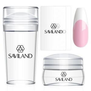Saviland French Clear Tip Silicone Nail Stamp Kit for DIY Manicure