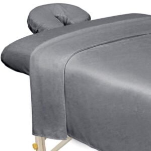 Premium Microfiber 3-Piece Massage Sheet Set – Cool Grey