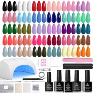 Beetles Gel Nail Polish Kit – 32 Colors, UV Light & Top Coats
