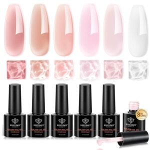 Modelones 8-in-1 Builder Nail Gel Polish Set – 6 Nude Colors