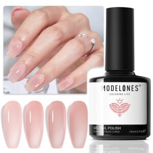 Modelones Nude Gel Polish – Natural Pink Translucent UV Soak-Off 15ML