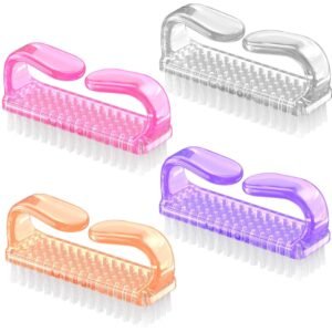 4-Pack Handle Grip Nail Brush Set for Hands & Feet Cleaning