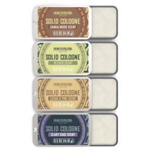 Viking Revolution Men’s Solid Cologne 4-Pack – Travel Size Wax Perfume