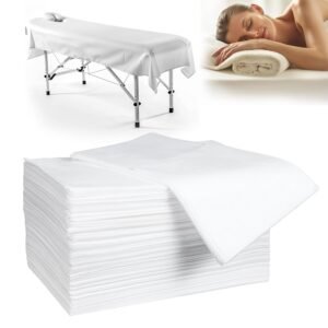100 Pack Disposable Massage Table Covers – 31″ x 71″, 2-Ply Waterproof