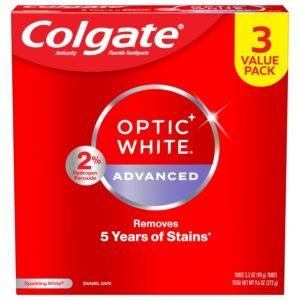 Colgate Optic White Teeth Whitening Toothpaste – 3 Pack, 3.2 Oz