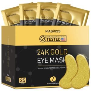 24K Gold Under Eye Patches (25 Pairs) – Collagen Eye Masks for Dark Circles & Puffiness