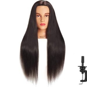 26″-28″ Mannequin Head for Hair Styling – Cosmetology Doll, Black