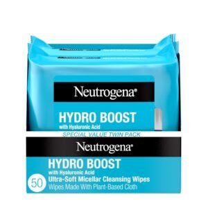 Neutrogena Hydro Boost Micellar Cleansing Wipes, 50 ct – Hydrating Makeup Remover with Hyaluronic Acid, Hypoallergenic