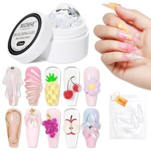 MIZHSE Clear Builder Gel for Nails – Non-Sticky Sculpting 15g