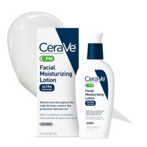 CeraVe PM Facial Moisturizer – Night Cream with Hyaluronic Acid 3oz