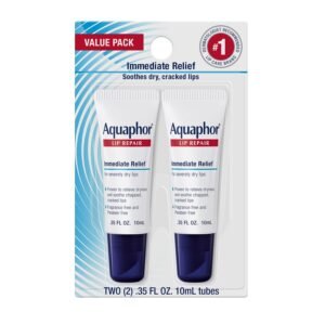 Aquaphor Lip Repair Ointment – Moisturizing Balm, 2 Pack, 0.35 oz