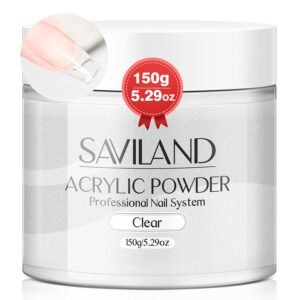 Saviland 5.29oz Clear Acrylic Powder – Long-Lasting Nail Polymer