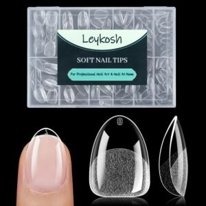 Extra Short Almond Nail Tips – 216pcs Matte Clear Acrylic Press-Ons
