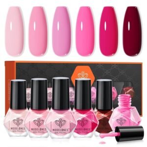 Modelones Pink Nail Polish Set – 6 Neon Shades for Nail Art
