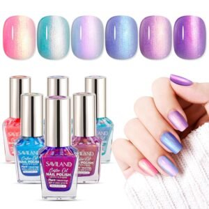 SAVILAND 6pcs Ombre Nail Polish Set – Quick Dry, Plant-Based Colors