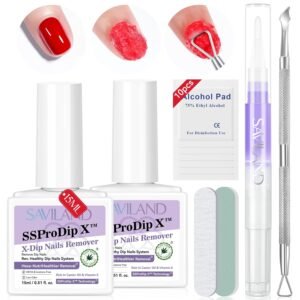 SAVILAND Dip Powder Remover Kit – Gentle & Safe, 2 Pcs