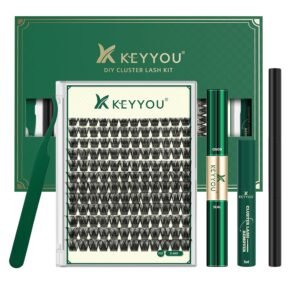KEYYOU D Curl Lash Clusters Kit – 144pcs for DIY Extensions
