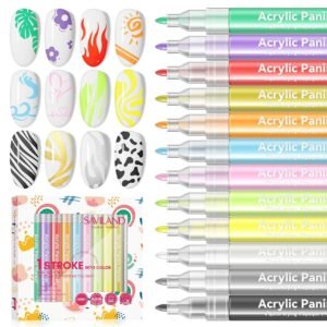 Saviland 12-Color Nail Art Pens Set – 3D Acrylic Markers for DIY