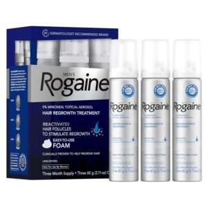 Men’s Rogaine 5% Minoxidil Foam – 3-Month Hair Regrowth Treatment
