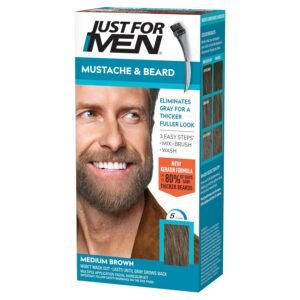 Just For Men Mustache & Beard Color, Medium Brown M-35, 1 Pack