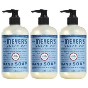 MRS. MEYER’S CLEAN DAY Hand Soap, Essential Oils, Rain Water, 3-Pack