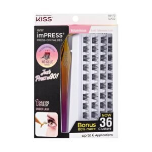 KISS imPRESS Glam Self-Adhesive Falsies – 12mm-14mm Volume Lashes