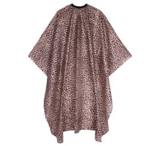 Waterproof Leopard Hair Cutting Cape – 64″x56″ Salon Capes