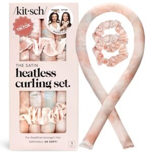 Kitsch Satin Heatless Curling Set – Overnight Curls with Scrunchies