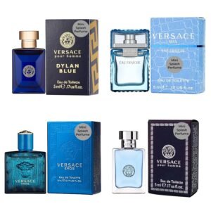 Versace Men’s Cologne Sample Set – Eros, Pour Homme, Dylan Blue (4 x 0.17 oz)
