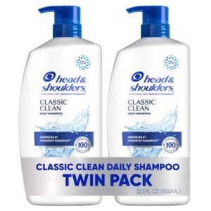 Head & Shoulders Classic Clean Anti-Dandruff Shampoo Twin Pack, 32.1 Fl Oz