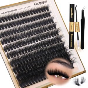 Focipeysa Lash Extension Kit – 200D Fluffy Clusters (10-18mm)